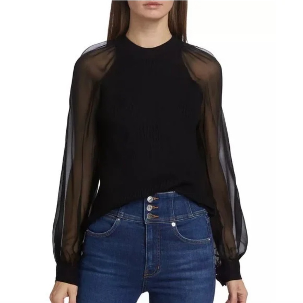 NWOT Veronica Beard | Lucienne High Neck Pleated Blouse | Size S